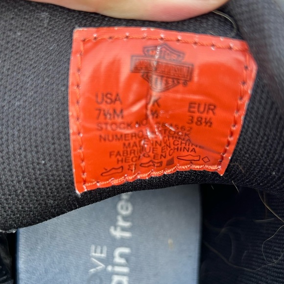 Harley Davidson woman’s riding black boots with zip up side/tie up middle. S:7.5 - Picture 11 of 12